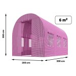 Folia na tunel Plonos 2x3 m (6 m²), różowa