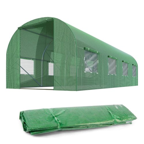 Folia na tunel Plonos 2,5x4 m (10 m²), zielona - podwójne drzwi