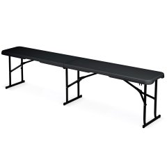 Ławka ogrodowa składana Plonos 183x28x43 cm, czarna