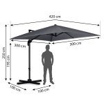 Parasol ogrodowy składany 8 segmentowy 420 cm z pokrowcem Plonos PL-883