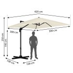 Parasol ogrodowy składany 8 segmentowy 420 cm z pokrowcem Plonos PL-883