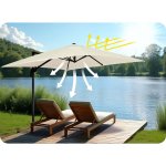 Parasol ogrodowy składany 8 segmentowy 420 cm z pokrowcem Plonos PL-883