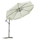 Parasol ogrodowy składany 8 segmentów beżowy ? 350cm