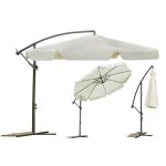 Parasol ogrodowy składany 8 segmentów beżowy ? 350cm