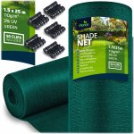 Siatka cieniująca 1,5x25m 110 g/m2 + 50 zacisków zielona