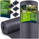 Siatka cieniująca 1,5x25m 110g/m2 +50 zacisków szara