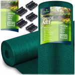 Siatka cieniująca 1,5x25m 140g/m2 +50 zacisków zielona