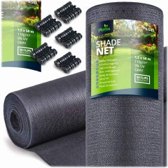 Siatka cieniująca 1,5x50m 110g/m2 +50 zacisków szara