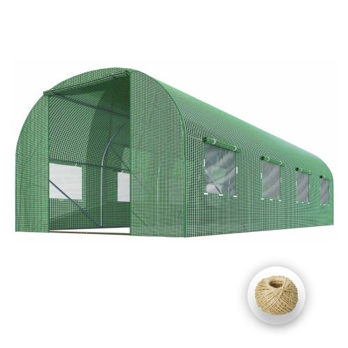 Tunel foliowy Plonos 2,5x4 m (10 m²), zielony - zestaw ze sznurkiem 100 m