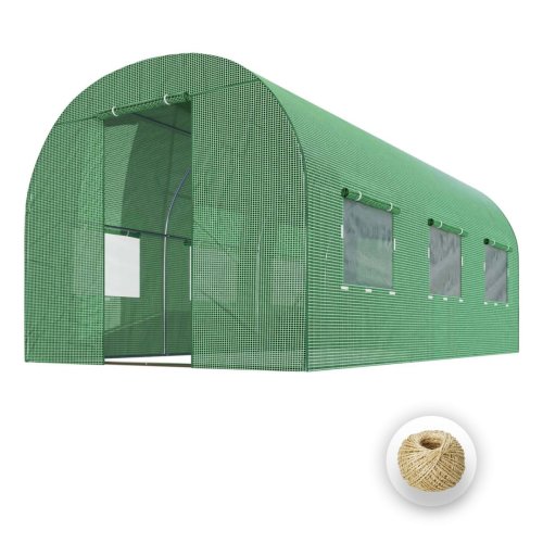 Tunel foliowy Plonos 2x3,5 m (7 m²), zielony - zestaw ze sznurkiem 100 m