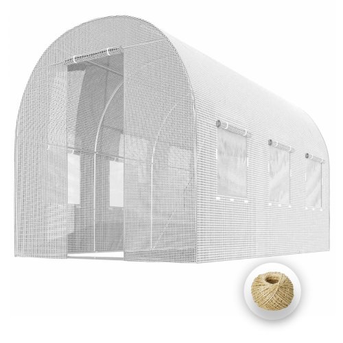 Tunel foliowy Plonos 2x3 m (6 m²), biały - zestaw ze sznurkiem 100 m