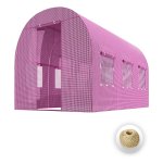 Tunel foliowy Plonos 2x3 m (6 m²), różowy - zestaw ze sznurkiem 100 m