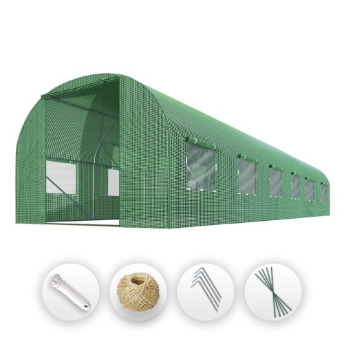 Tunel foliowy Plonos 3x6 m (18 m²), zielony - zestaw z akcesoriami