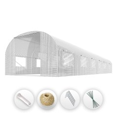 Tunel foliowy Plonos 3x6 m (18 m²), biały - zestaw z akcesoriami