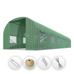 Tunel foliowy Plonos 3x6 m (18 m²), zielony - podwójne drzwi, zestaw z akcesoriami