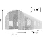 Tunel foliowy Plonos 2x4,5 m (9 m²), biały - zestaw ze sznurkiem 100 m
