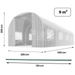 Tunel ogrodowy 2 x 4,5 m (9 m2) biały Plonos