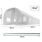  Tunel ogrodowy 3 x 6 m (18m2) biały Plonos