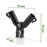 Złączki do tyczek Plonos 11x70 mm, typ-A, 4 szt., zielone